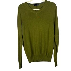 Britches Merino Wool Blend V-Neck Long Sleeve Olive Green Men's Small Sweater
